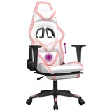thumbnail of vidaXL Gaming-Stuhl mit Massage & Fußstütze Weiß & Rosa Kunstleder