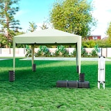thumbnail of Gazebo Pieghevole Impermeabile 3 x 3 M Da Giardino Con 4 Sacche Pesi Sacca Trasporto Chiusura Fisarmonica Struttura Acciaio Copertura 160 gr/m² Beige