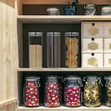 thumbnail of Relaxdays Vorratsglas 3er Set, luftdicht, Edelstahl Deckel, für Pasta, Müsli & Reis, 1,5 l Küchenbehälter, transparent