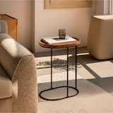 thumbnail of Max Home Mesa Lateral Oval Metal e Madeira 45x30x60 cm