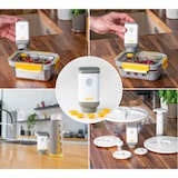 thumbnail of PIKA - Pompe sous vide électrique + Boîte alimentaire inox 1200ml + 5 valves pour boites alimentaires Pika | Appareil de mise sous vide alimentaire