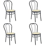thumbnail of SEDIAOFFICE Set da 4 Sedie Modello Thonet in Metallo 88x48x42 cm Ideale Per Bar, Ristoranti, Sale e Bistrot ad Uso Interno e Esterno Nero Lucido