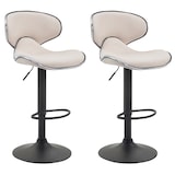 thumbnail of Conjunto de 2 bancos de bar Las Vegas V2 em tecido creme/preto