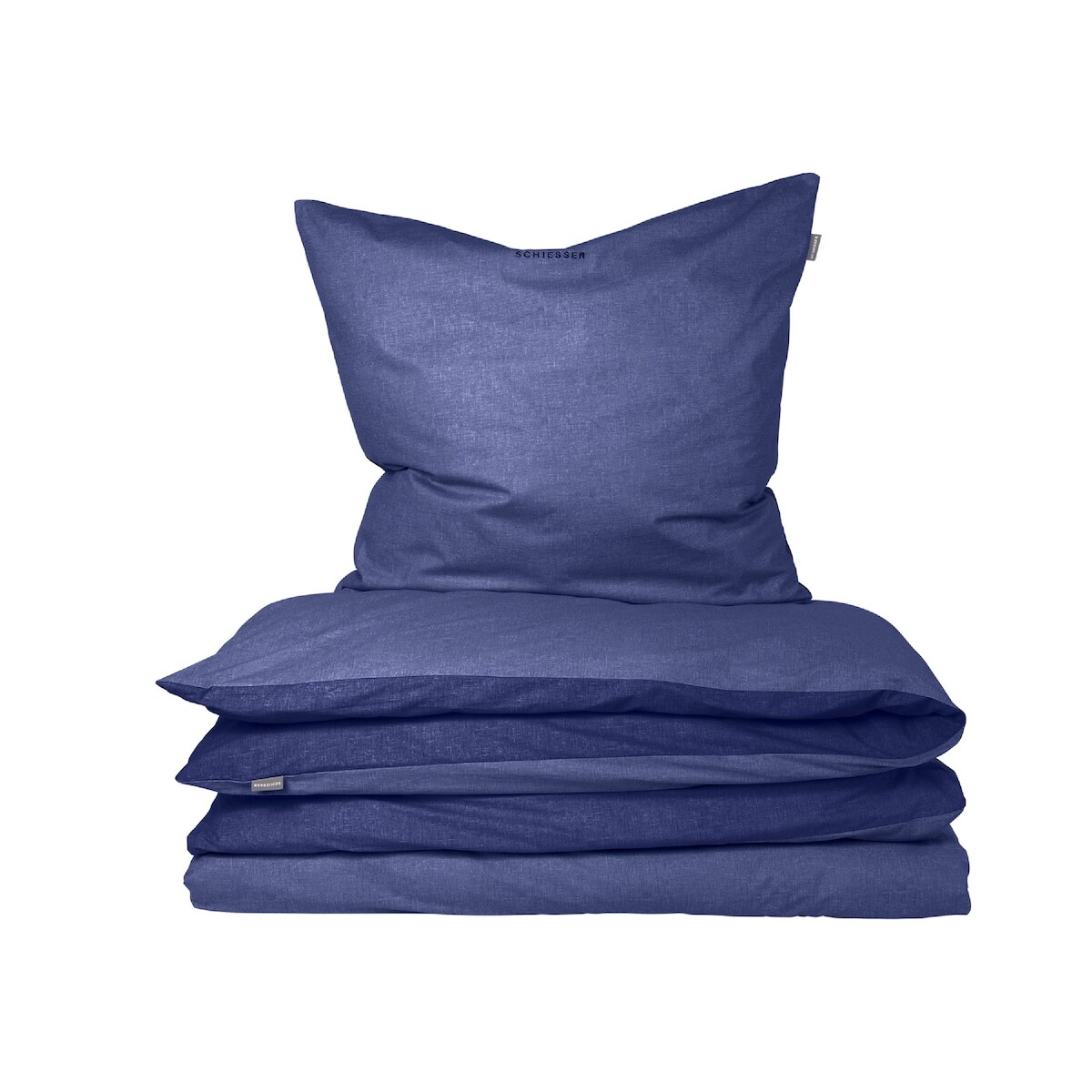 Schiesser Bettwäscheset Doubleface - Feinbiber - 2-teilig - 135 x 200 cm - Blau