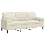 thumbnail of vidaXL 3-Sitzer-Sofa mit Zierkissen Creme 180 cm Samt