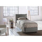 thumbnail of Dmora Letto singolo Zusanne, Letto contenitore con rivestimento in tessuto, 100% Made in Italy, adatto per materasso Cm 90x190, Grigio