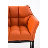 thumbnail of Banco de bar Damaso em couro sintético com estrutura de quatro pernas laranja/preto