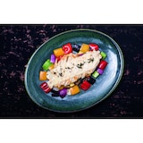 thumbnail of 6x Bonna Ore Mar Moove Platte oval 31x24cm 3cm hoch Grün Braun Porzellan OMRMOV31OV Servierplatten Speise Geschirr