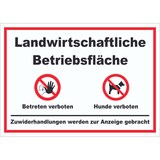 thumbnail of Landwirtschaftliche Betriebsfläche Betreten und Hunde verboten Schild A5 (148x210mm)
