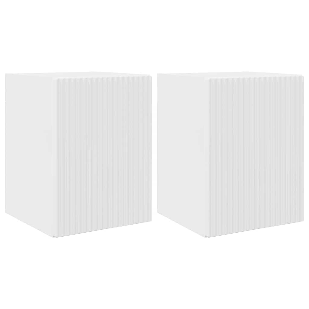 vidaXL TV-Wandschrank Wandmontiert 2 pcs Glänzend Weiß 30 x 31 x 40 cm