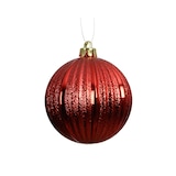 thumbnail of 6 Weihnachtskugeln Kunststoff 8cm bruchsicher geriffelte Christbaumkugeln Rillen Weihnachtsbaumkugeln Christbaumschmuck Weihnachtsbaumschmuck Rot