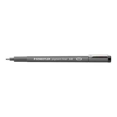 STAEDTLER pigment liner 308, Schwarz, Grau, 0,8 mm, 10 Stück(e)