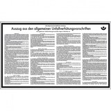 thumbnail of Schild I Aushang Auszug allgemeiner Unfallverhütungsvorschriften, Kunststoff, 430x260mm