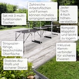 thumbnail of Multifunktionstisch, 3-teilig, Alu, 3 x 100 cm x 60 cm, Tapeziertisch, pro Tisch 4-fach höhenverstellbar, Raburg Olli