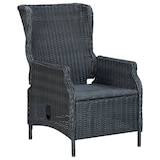 thumbnail of vidaXL Tuinstoel verstelbaar met kussens poly rattan donkergrijs