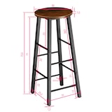 thumbnail of tectake Set de 2 taburetes de bar Keynes - Madera Industrial Oscura, Rústica