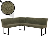 thumbnail of Eckbank HWC-O82, Esszimmerbank Bank, Öko-Tex (310g/m²) Chenille Stoff/Textil Metall 159x210cm ~ grün