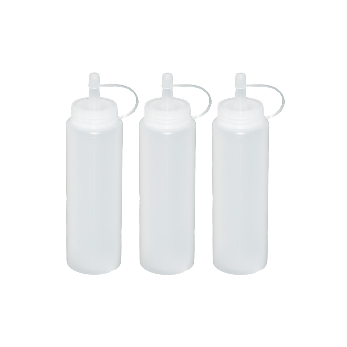 3 Stück transparente Quetschflaschen 0,26 Liter Dosierflasche Spenderflasche Dressingflasche