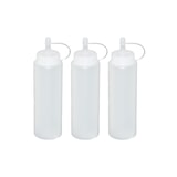 thumbnail of 3 Stück transparente Quetschflaschen 0,26 Liter Dosierflasche Spenderflasche Dressingflasche