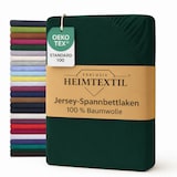 thumbnail of EXKLUSIV HEIMTEXTIL Marke Jersey Spannbettlaken 90 x 200 cm Dunkelgrün 100% Baumwolle Öko - Tex Zertifiziert Bed-Sheet Bettlaken Spannbetttuch Topper