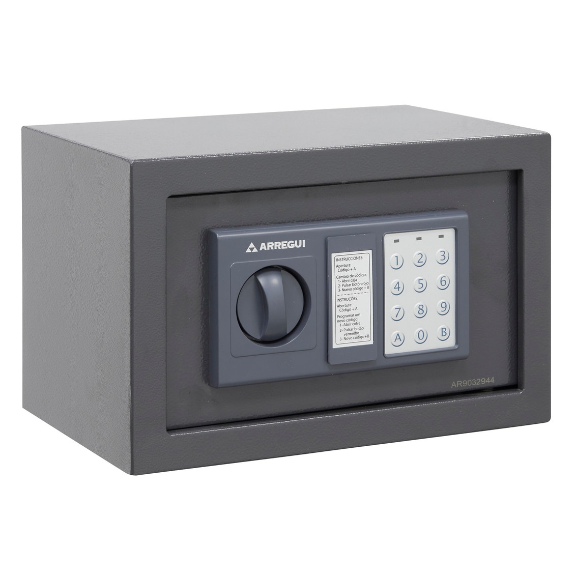 ARREGUI Classe T20EB Coffre-fort en acier avec serrure électronique, coffre à code, avec clé de secours, 20 x 31 x 20 x 20 cm, 9L