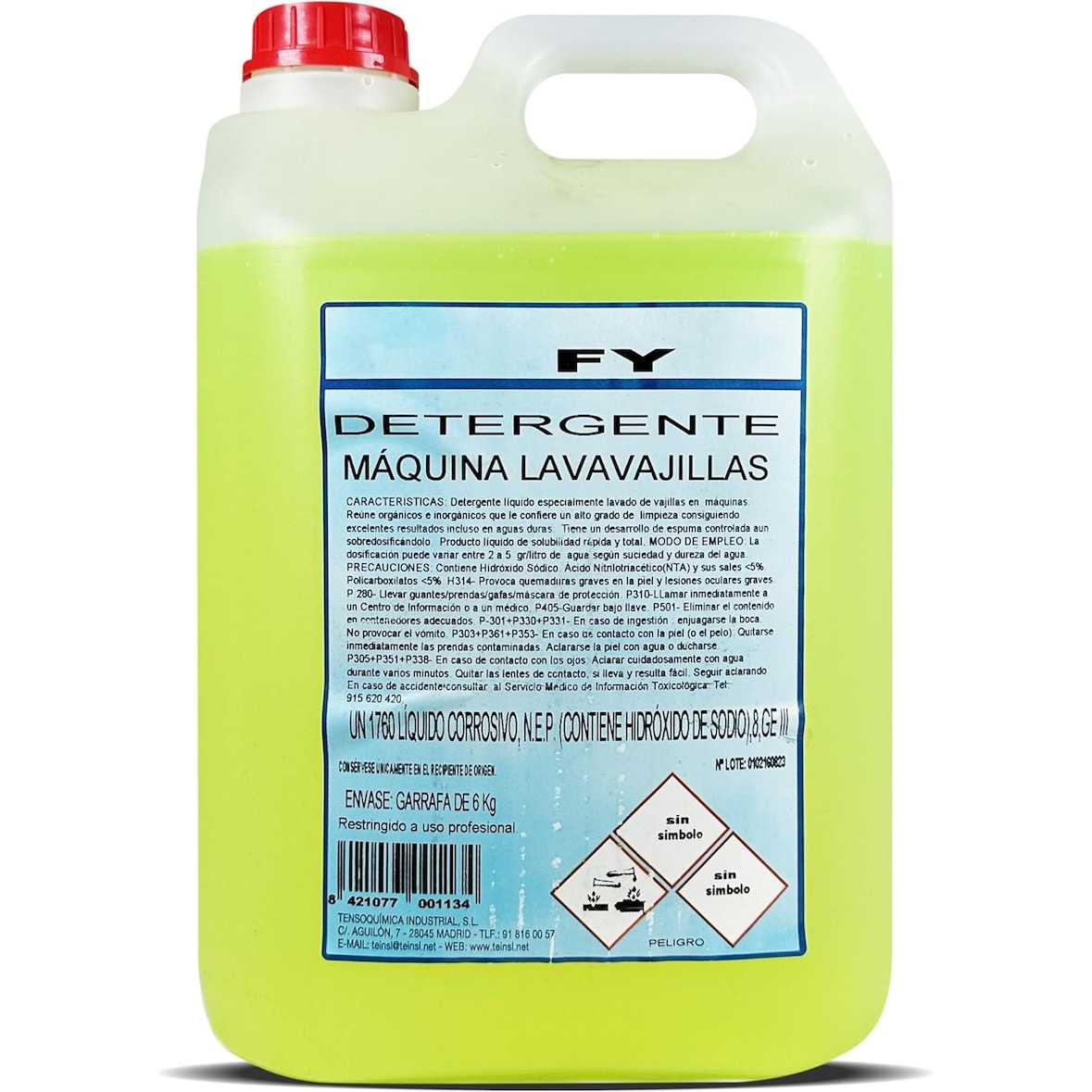 Jabón Líquido de Máquinas de Lavavajillas 5 litros | Elevado Poder Desengrasante, Máquina Industrial