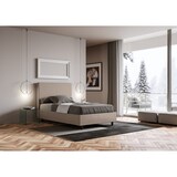 thumbnail of Cama sin somier acolchada 140x200 cuero sintético gris paloma Focus