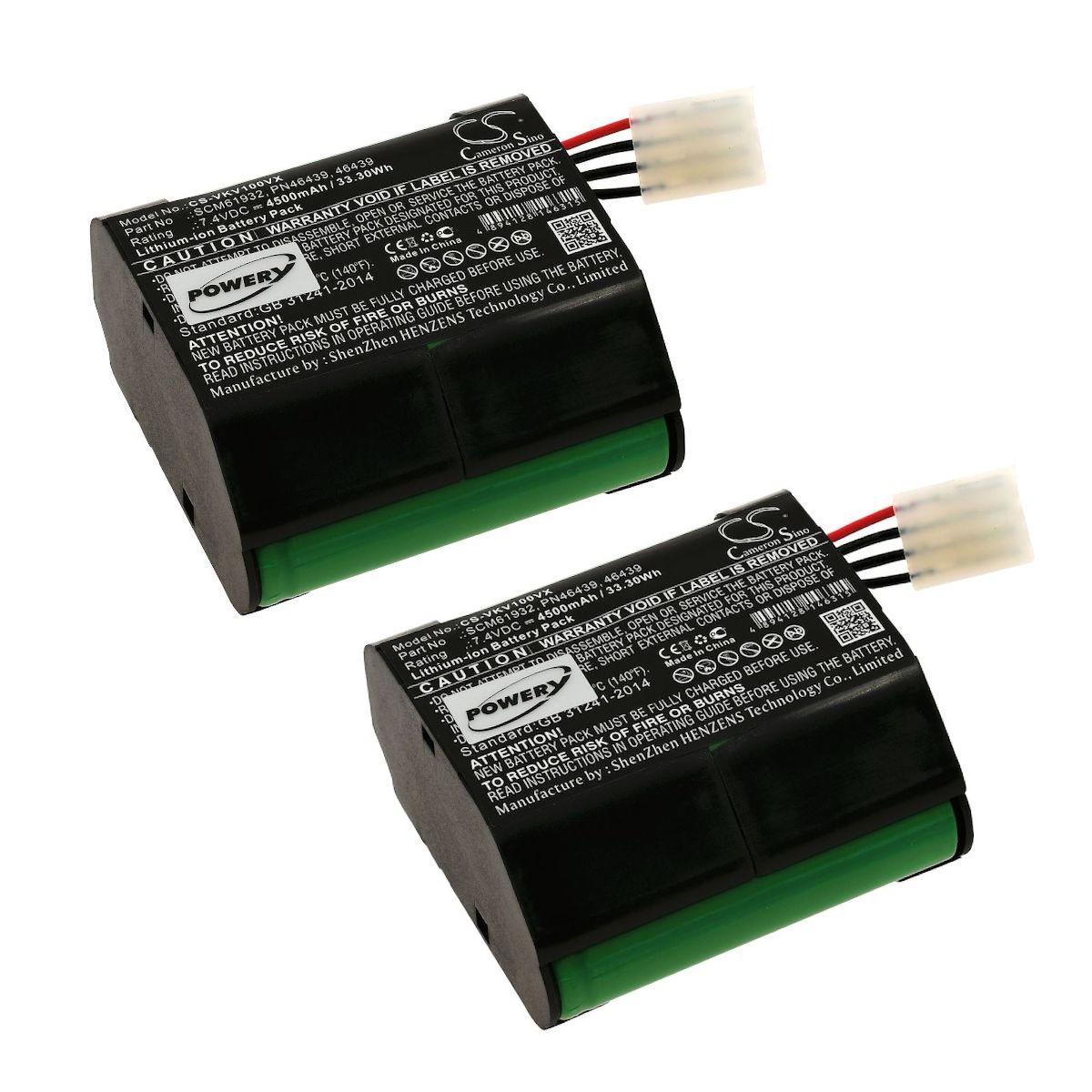 Powery 2x Akkus für Saugroboter Vorwerk Kobold VR100
