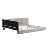 thumbnail of Polsterbett 140x200 mit Lattenrost – klassisches, gepolstertes Schlafzimmerbett aus hautsympathischem Samt, flexibel und komfortabel Grau