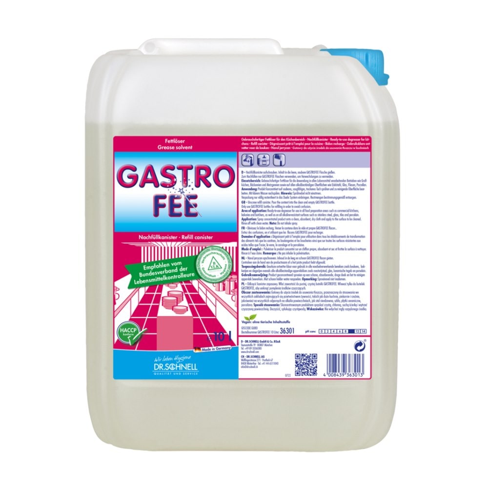 Dr. Schnell Gastrofee Fettlöser – 10 Liter Kanister