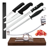 thumbnail of 3 Claveles Kit Premium Soporte Jamonero Basculante y Cabezal Giratorio, Cuchillos y Chaira