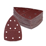 thumbnail of Relaxdays Schleifpapier für Multischleifer, 105 x 152 mm, 50 Schleifdreiecke Klett, Korn 40/80/120/180, 11 Loch, braun