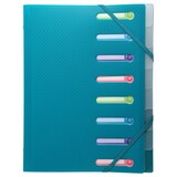 thumbnail of Exacompta 56180E 10x Eckspann-Ordnungsmappe aus PP 500µ mit Gummizug und 3 Klappen, 8 Fächer Index-Fenstern blickdicht, DIN A4 - Farben sortiert
