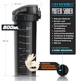 thumbnail of Arendo Eiweißshaker 800 ml, Protein Shaker, verschließbar, BPA-frei, spülmaschinengeeignet, Kunststoff, 4-tlg., Sport