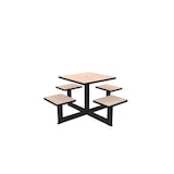 thumbnail of Euroterrasse Table+assises orpin 4pl l1420mm carree diam.50 metal gris 7016 hpl chcl