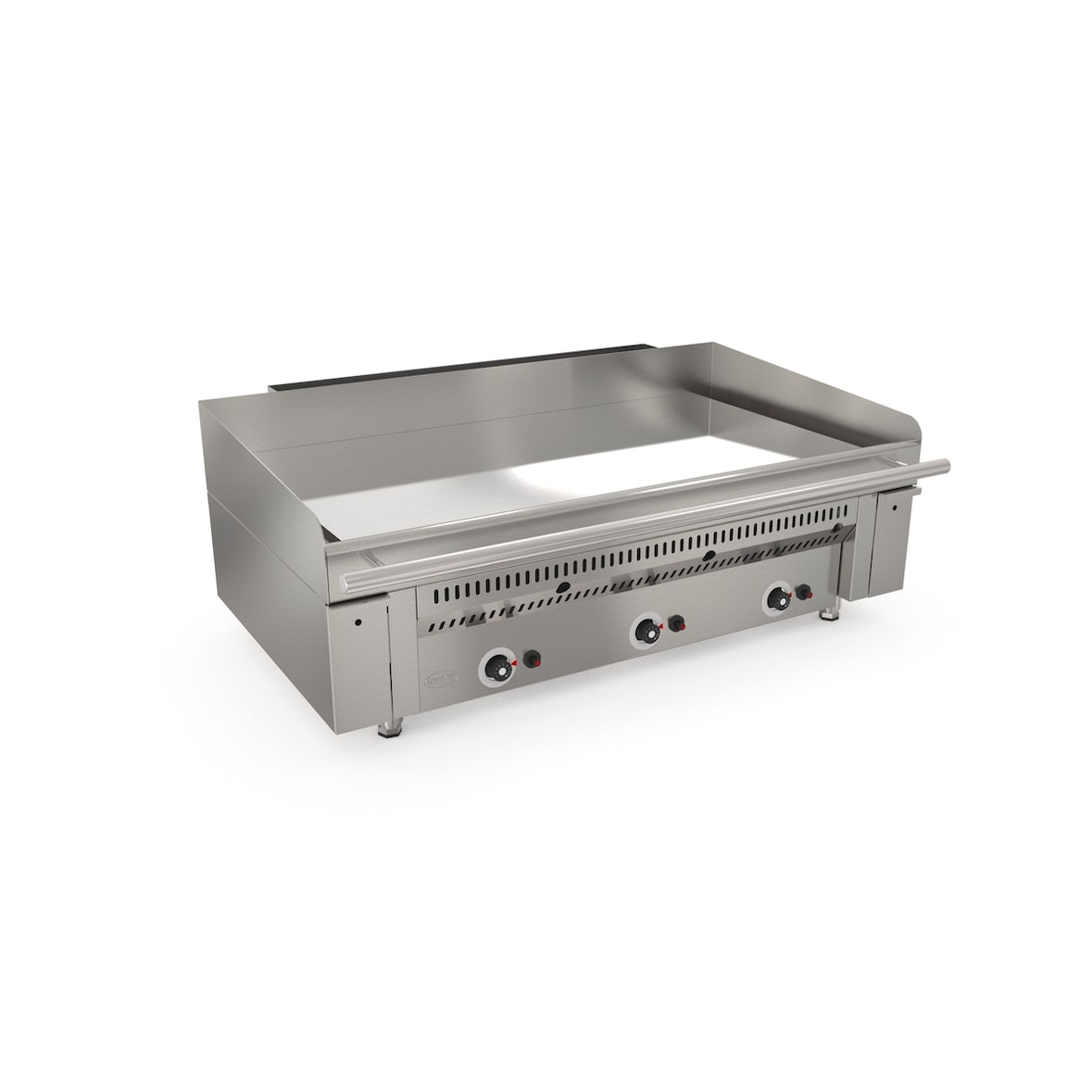 MIRROR Plaque Au Chrome A Gaz Avec Commandes Mecaniques - 1000X647X405 - 3 Zones - Surface Grill 900X500 - 29Kw ZONE3