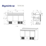 thumbnail of Mesa de preparación/ensalada 3 puertas, refrigeración bajo encimera, 137X70 cm
