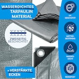 thumbnail of Abdeckplane 80 g/m² (3 x 5 m, Silber) wasserdichte Plane mit Ösen - Gewebeplane Schutzplane