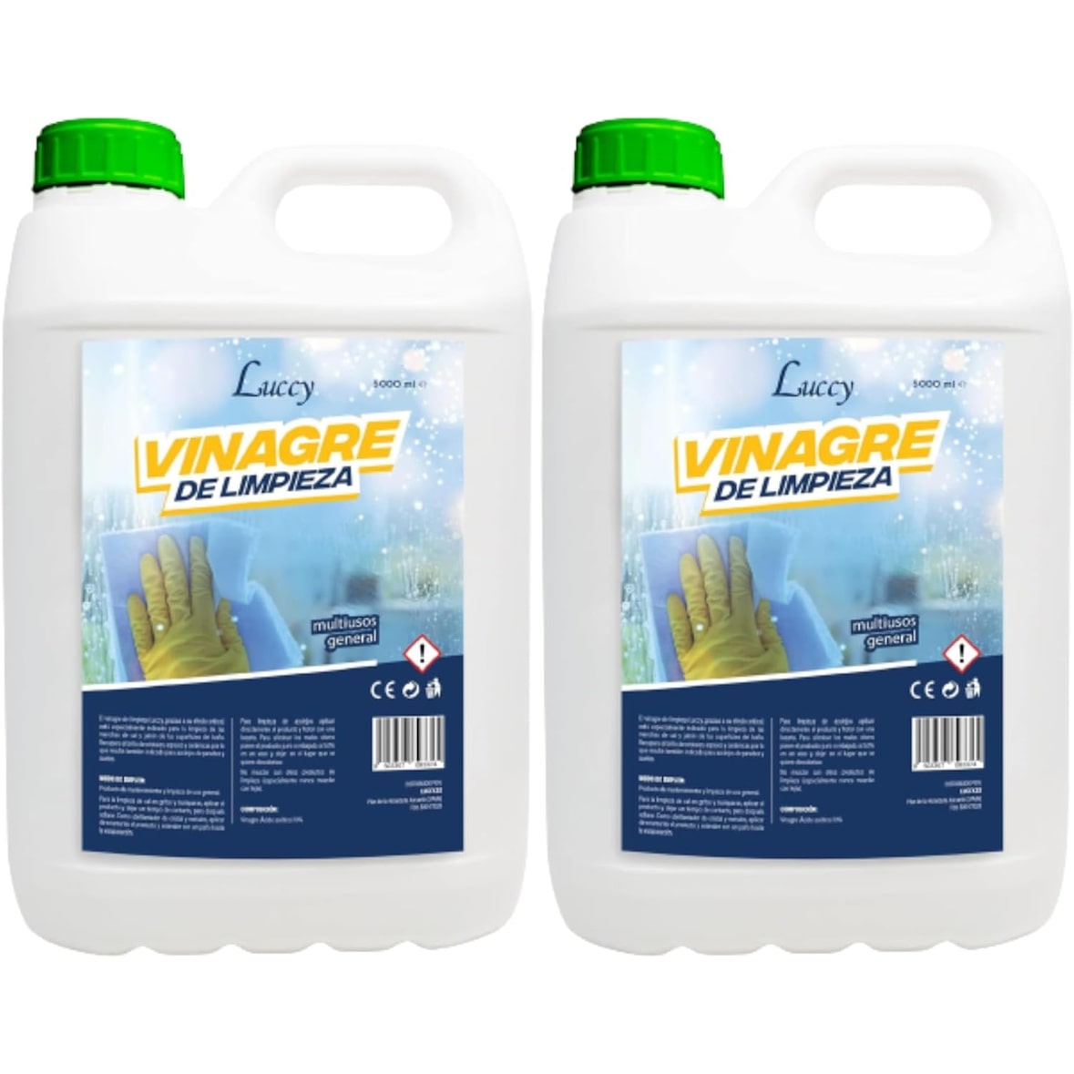 Luccy Vinagre de Limpieza Concentrado 10º de Acidez 10 Litros | Limpiador Multiusos Ecológico y Eficiente