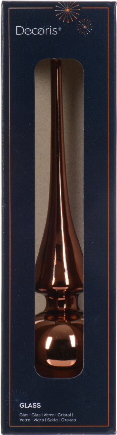 Christbaumspitze Glas 26cm Weihnachtsbaumspitze uni Espressobraun glänzend