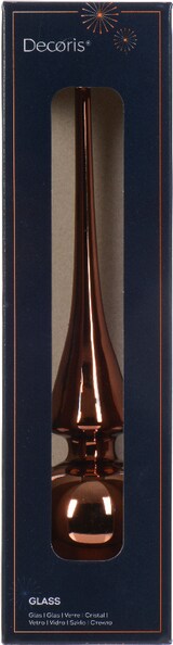 thumbnail of Christbaumspitze Glas 26cm Weihnachtsbaumspitze uni Espressobraun glänzend