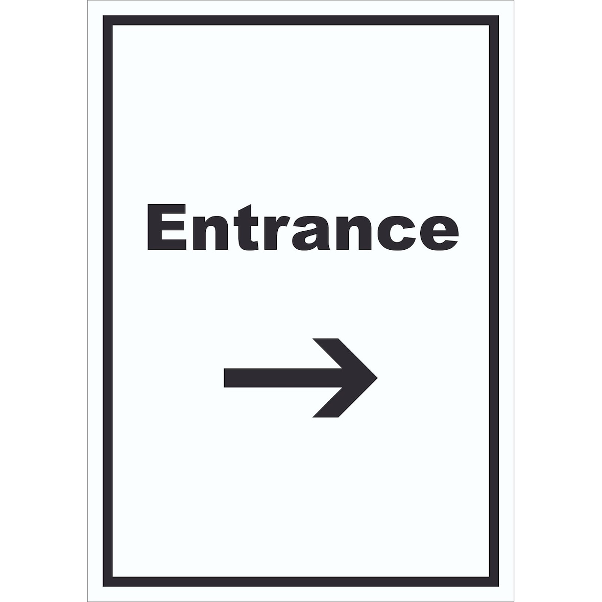 Entrance Schild mit Text und Richtungspfeil rechts Eingang hochkant A1 Rückseite selbstklebend
