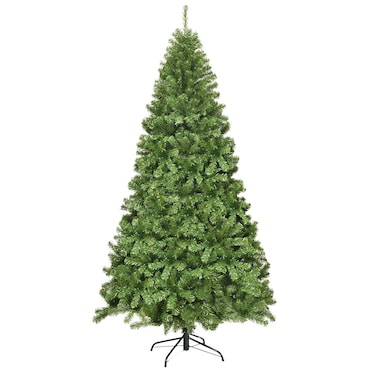 COSTWAY Árvore de Natal artificial de 225 cm com suporte metálico, árvore de Natal com 1346 pontas de agulhas de PVC