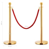 thumbnail of Abgrenzungsständer VIP 3-tlg. Edelstahl Gold | Absperrständer Absperrpfosten Kugelkopf Personenleitsystem