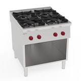 thumbnail of Piano cottura gas 4 fuochi con griglie in ghisa freestanding su vano aperto