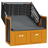 thumbnail of vidaXL Strandkorb mit Dach Poly Rattan & Massivholz Schwarz Anthrazit