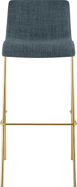 thumbnail of CHEFGASTRO Barhocker MAUI Stoff 4-Fuﬂ Gold HxBxT 100x43x48cm Stoff Blau Barstuhl