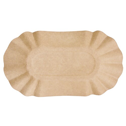 1000 Pappschalen Pommesschalen oval FF 19x11x3 cm braun – mit Fettbarriere