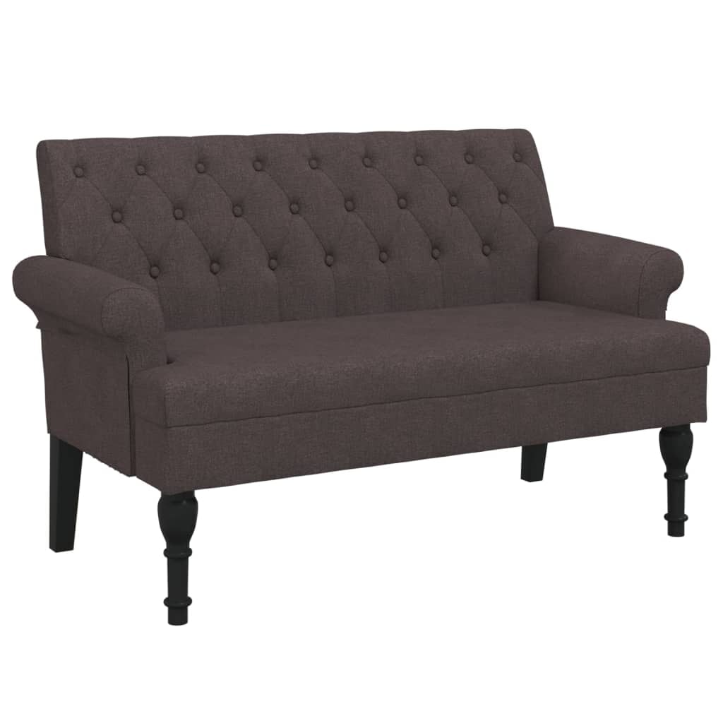 vidaXL Sitzbank mit Rückenlehne Dunkelbraun 120x62x75,5 cm Stoff