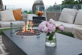 thumbnail of ELEMENTI Gas Feuertisch Metropolis Feuerstelle aus Beton - für Garten, Balkon and Terrasse, wetterbeständig, Dunkelgrau 142x81x35cm